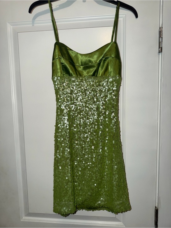 Princess Polly Dresses & Skirts - Princess Polly Olive Green Sequin Slip Mini Dress